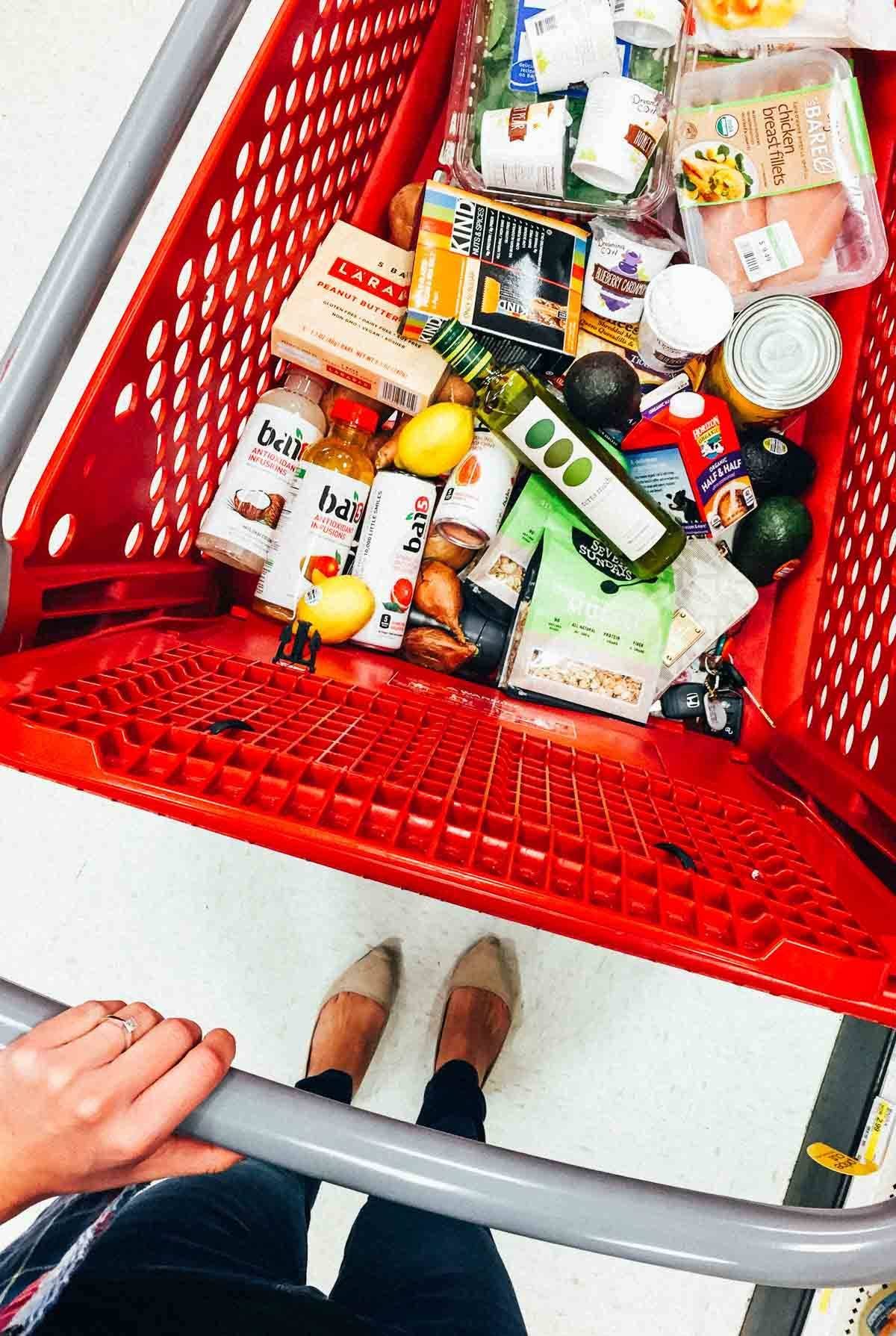 Grocery Shopping Target with a cart.