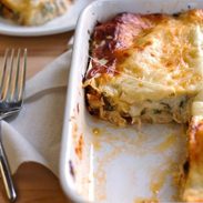 Creamy Chicken Caesar Lasagna - my husband's new favorite! | pinchofyum.com