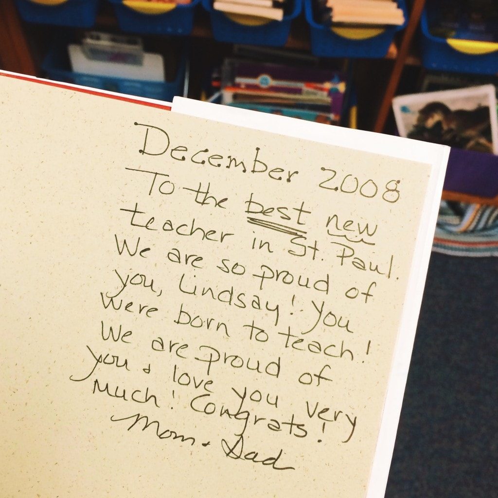 Note on a book.