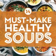 Soup recipes in a collage.