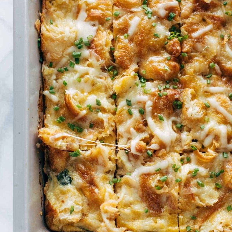 Egg and croissant bake.