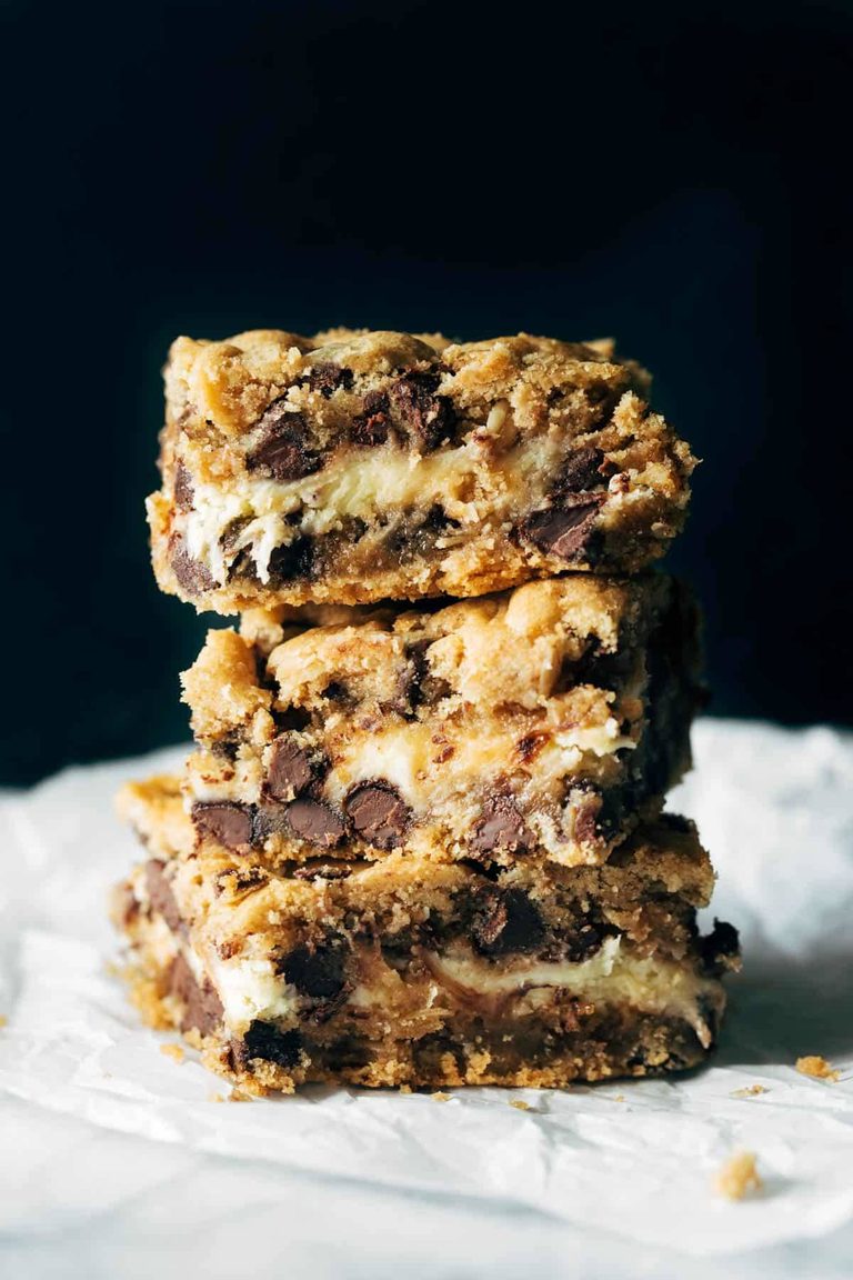 Chocolate chip cheesecake bars.