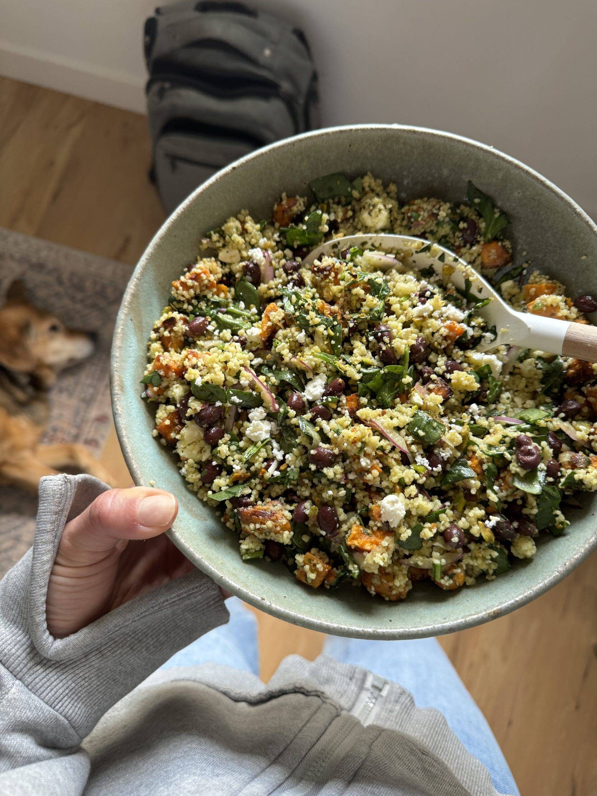 Couscous salad in a bowl.