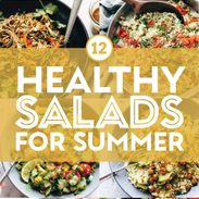 Healthy summer salad recipe collage.