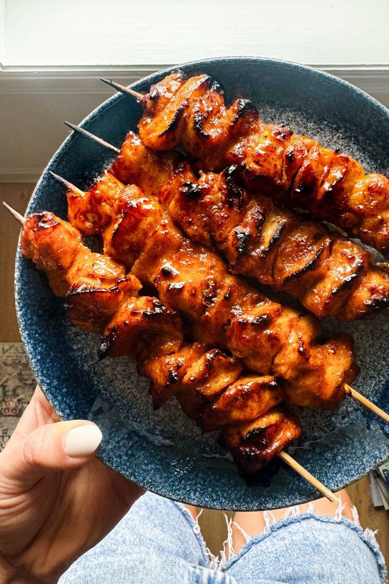 Grilled chicken skewers.