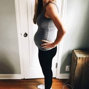 Lindsay with baby bump.