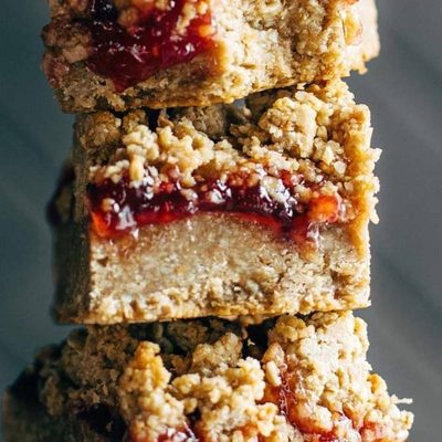 Strawberry Jam Bars in a stack.