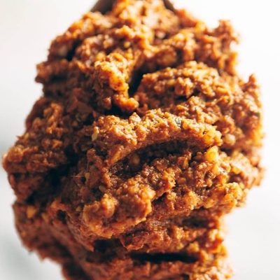Masala Sauce in a pan with vegetarian meatballs.