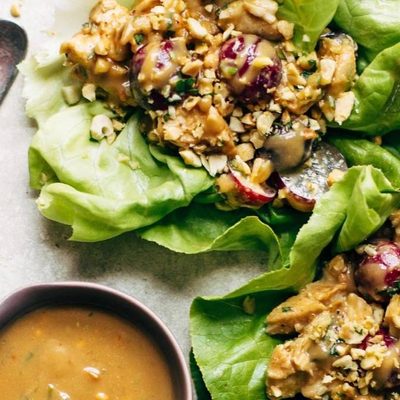 A picture of Creamy Miso Peanut Chicken Lettuce Wraps