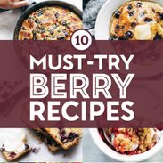 Berry recipes in a collage.