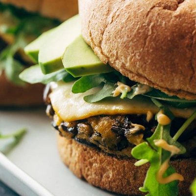 Wild Rice Burgers on serving platter.
