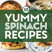 Spinach recipes in a collage.