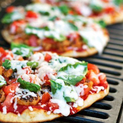 A picture of Grilled Chicken Sausage, Spinach, and Mozzarella Pizza