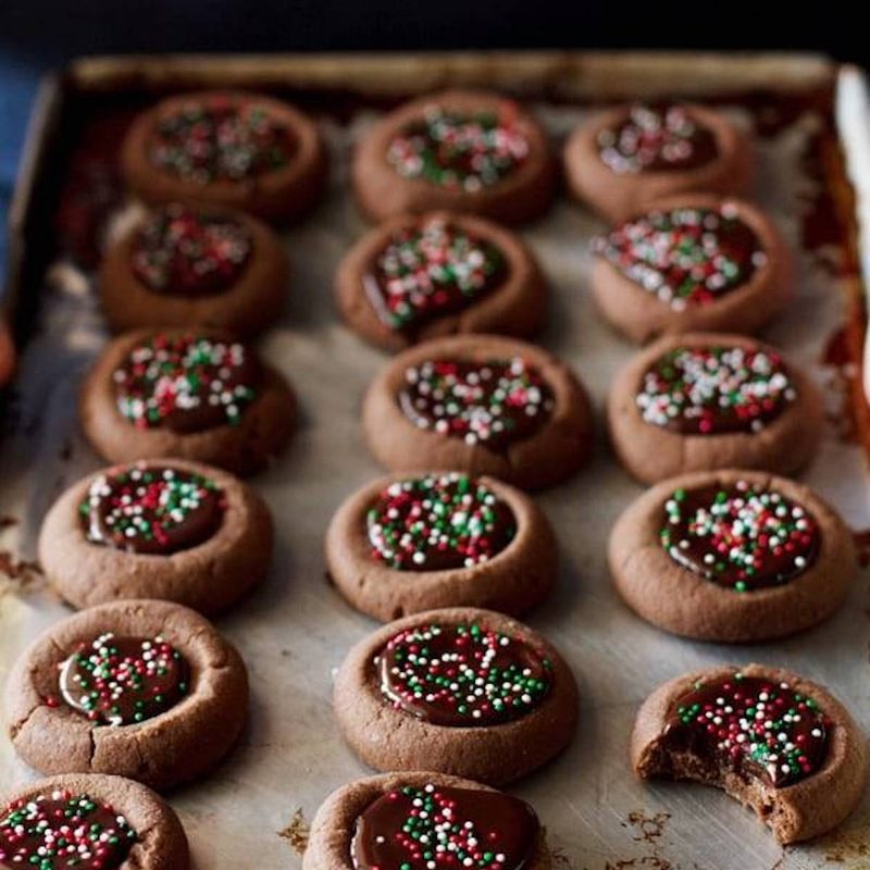 A picture of Mini Chocolate Thumbprint Cookies
